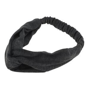 Simple Solid Elastic Cross Headwrap Dark Gray